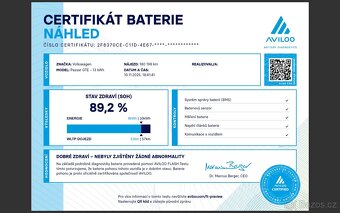 Volkswagen Passat B8 GTE, PHEV, DPH, bohatá výbava,SOH 89.2% - 18