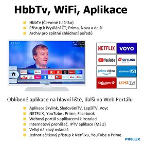 Finlux TV 32” 82cm - BÍLÁ Full HD T2 SAT WIFI SKYLINK LIVE - 18