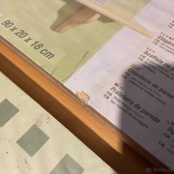 NOVÁ- dřevěná 3 polička- Lidl- 75 x 78 x 19cm - 18