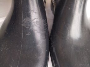 Kozačky holínky černé + leopardí vzor, vel. 37/38 - 18