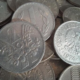 1 Kg velkých polských mincí z oběhu převážně Cu/Ni mědinikl - 18