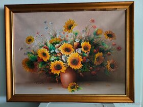 Obraz Oil Charles Benolt Sunflower Painting - 18