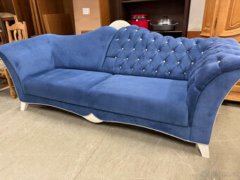 Modrá souprava 3+1+1 v Glamour Miladi stylu - 18