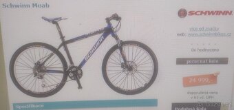Prodám značkové kolo SCHWINN MOAB, rám S, kola26 - 18