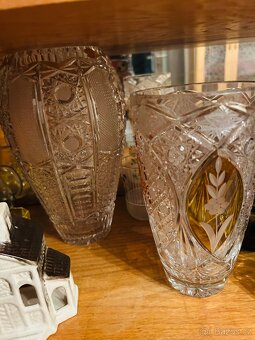 Porcelán sošky sklenice broušené sklo - 18