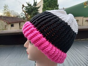 Nová pletená čepice dvojitý lem - 18