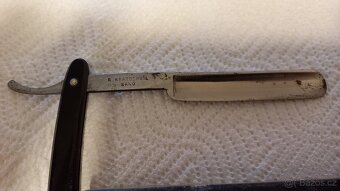 Starožitná břitva včetně pouzdra a brousku - 18