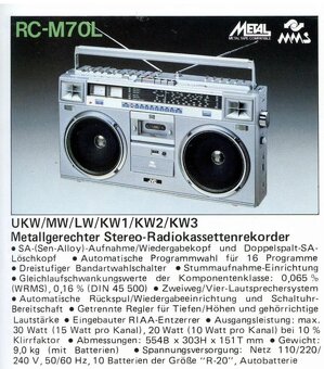 Radiomagnetofon/ boombox REZERVACE JVC RC-M70, rok 1980 - 18