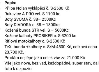 Set moto oblečení damske S - 18