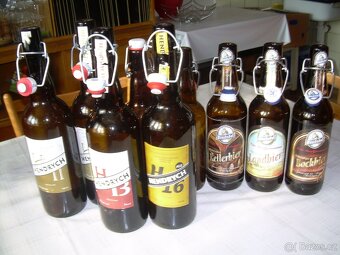 láhve 0,5l s uzávěrem, plucky (placatky) 0,2l - 18