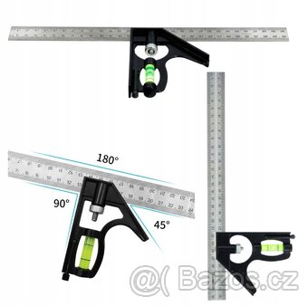 Vrtací šablona na úchytky + úhelníkové měřidlo s vodováhou - 18