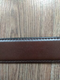 Nový kožený opasek Bandi s aut. sponou - hnědý, nastavitelný - 18