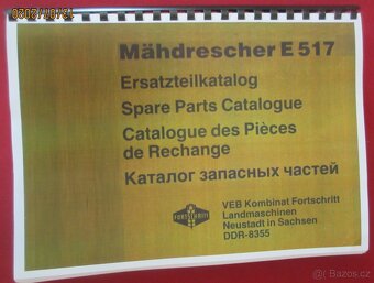 Kombajn E 514 návod + kat. dílů + katalog dílů motor IFA - 18