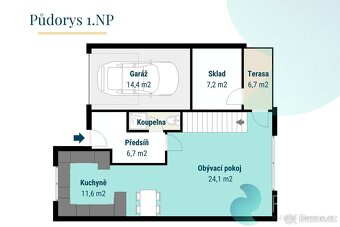 Rodinný dům 4+kk, 120m2, garáž, bazén, zahrada, Roudné, okre - 18