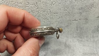 Staré stříbrné kapesní malované hodinky DNES SNÍŽENA CENA - 18