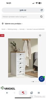 Šatní skříň MARKSKEL 162×210 bílá/barva+komoda - 18