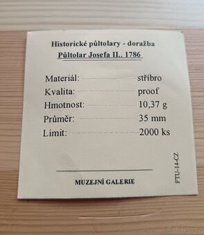 Stříbrné mince Půltolary - Proof provedení - 18