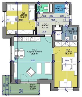 nové 3+kk, projekt Trávníky, Na Lukách 606/9, Prostějov - 18