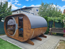 Venkovní finská oválná sauna s panoramatickým oknem - 18