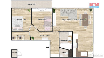 Prodej bytu 3+kk, 65 m², Kladno, ul. Průchova - 18