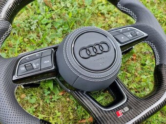 AUDI VOLANT KARBONOVY ZKOSENY s airbagom a RS padlami - 18