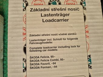 základní střešní nosič uzamykatelný Škoda Favorit, Forman, F - 18