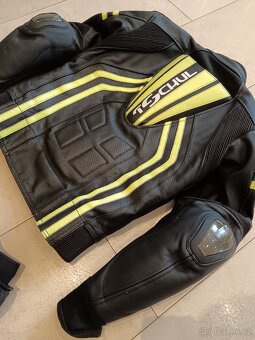 Tschul 555-Pánská Dámská kožená moto kombinéza, dvoudílná - 18