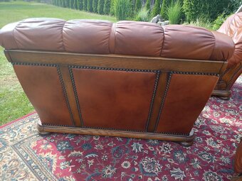 Kožená rustikální sedací souprava 3 - 2 - 1 .TOP STAV . - 18