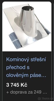 Komín nerez, izolovaný komín, sněholamy - 2 ks - 18