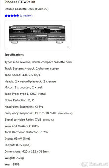 PIONEER CT-W901R Double Cassette Deck/Dolby B-C NR/MPX Filte - 18