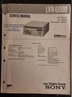 SONY LVR-6000 LD rekordér -SONY LVS-6000P video procesor - 18