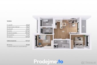 Prodej rodinného domu 3+kk, 81m2 - Hevlín, ev.č. 100030 - 18