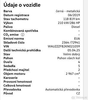 Audi A8 3.0 TDi 210kW 2019 ČR - 18
