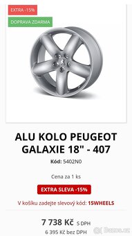 ALU kola 5x108R18 Peugeot 8Jx18CH ET 41 stř.65mm - 18