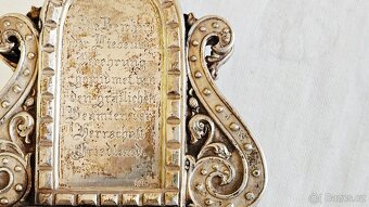 Ag stříbro stolní krucifix loťák rok 1864 biedermeier styl - 18