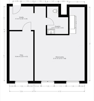 Družstevní byt 2+kk, 47m2, ul. Arbesova, Teplice–Trnovany - 18