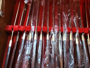 Dvoupatrová příborová sada (mosaz a týkové dřevo) - 18