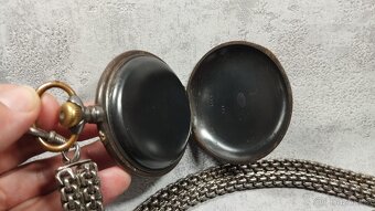 Velké dvouplášťové kapesní hodinky Régulatéur s retezem - 18