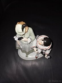 Fasold Stauch Pierrot a kolombína porcelán soška - 18