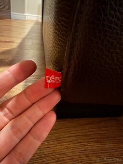 Kožená hnědá sedací souprava DeFo - 18