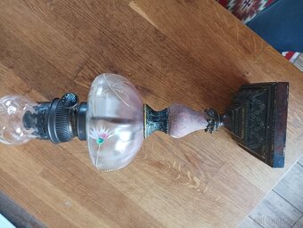 ART DECO STAROŽITNÁ MALOVANÁ PETROLEJKA ERICH & GRAETZ - 18