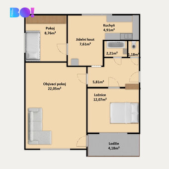 Prodej bytu 3+1, 64 m², Praha 9 - 18