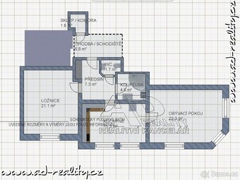 Pronájem prostorného zděného 2+1 [75m2] komora, po REKO, pob - 18