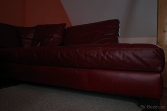 NATUZZI bordová kožená sedací souprava/ pohovka - 18