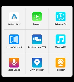 11,26" displej do auta, Android auto, Airplay, 2x kamera - 18