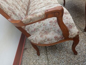Sedací souprava, sofa, 2 křesla, stolek, baroko - 18