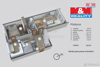 Prodej bytu 2+1, 63 m², Děčín, ul. Kosmonautů - 18