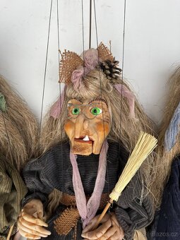 Sběratelské loutky marionety - čarodějnice a vodník - 18