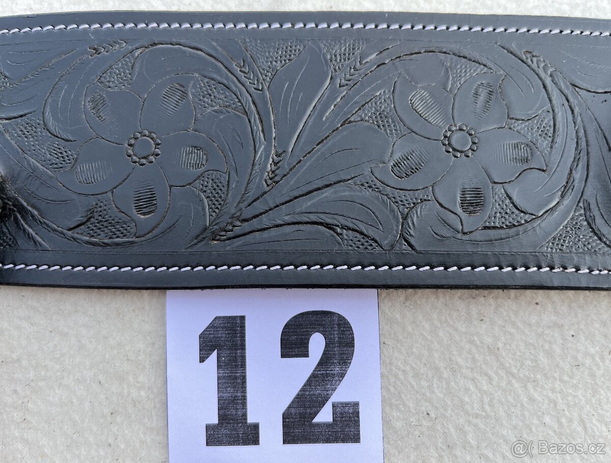 Westernový podbřišník kožený s propojovacím řemínkem MIX - 19