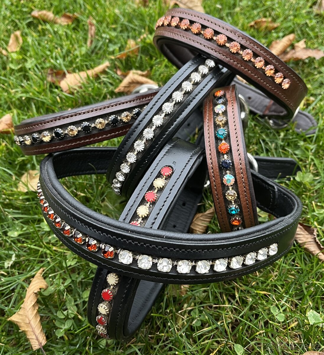 Kožený psí obojek MIX SLEVA - 19